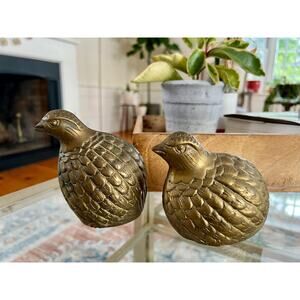 Vintage Brass Quail Birds, Home Decor, Partridge, Hollywood Regency, Chinoiserie